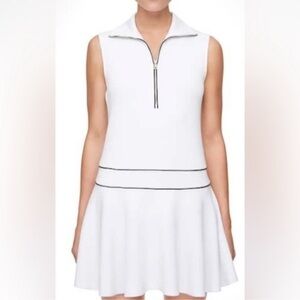 NWT Oysho White Sleeveless Tennis Dress with Zip Collar size medium